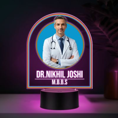 Personalized Doctor LED Night Lamp with Multicolored Light Thankyou Gift for Doctor Appreciation Gift for Doctor Clinic & Hospital Decor Light (Doctor Lamp)